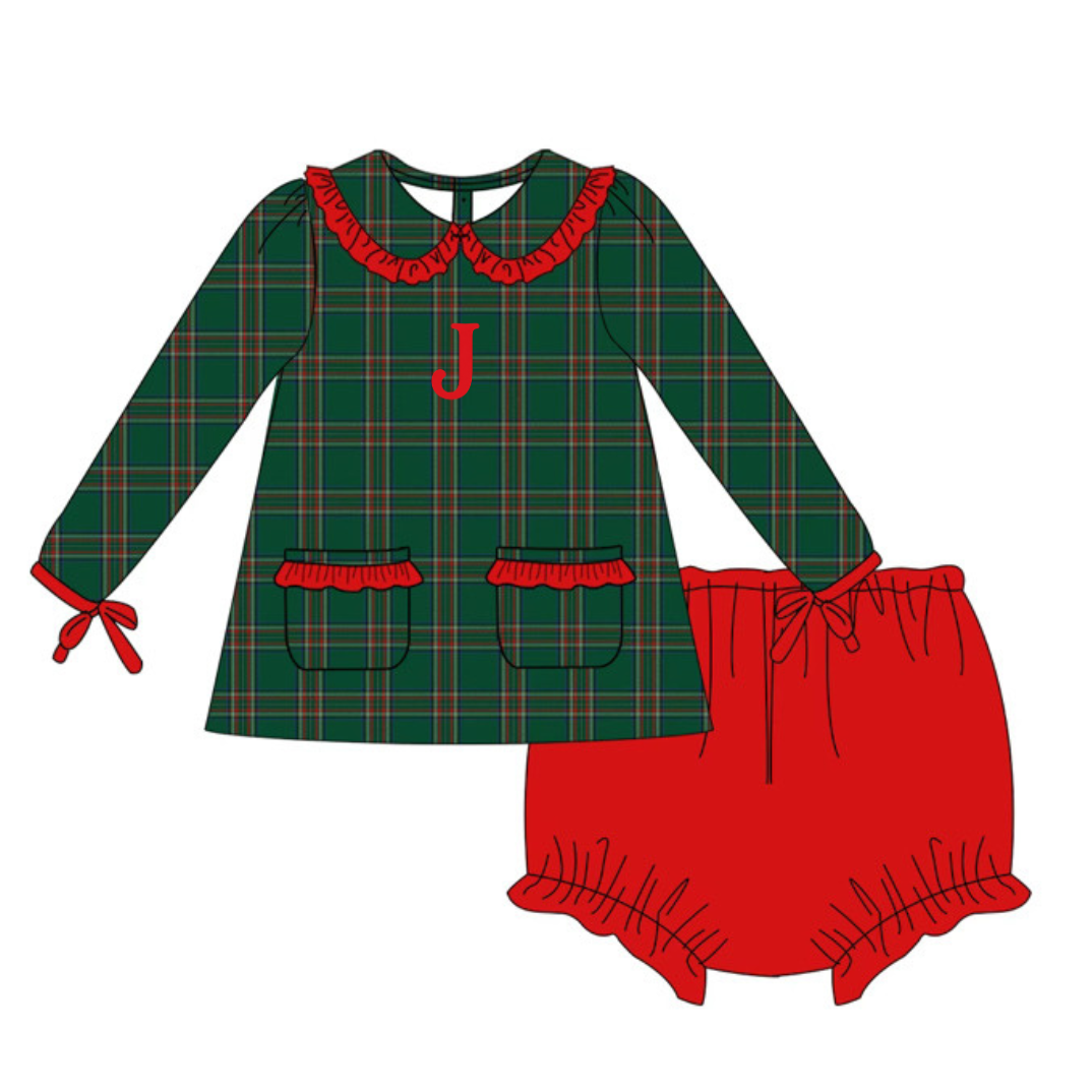 Traditional Plaid Girl’s Diaper Set PREORDER ETA OCTOBER