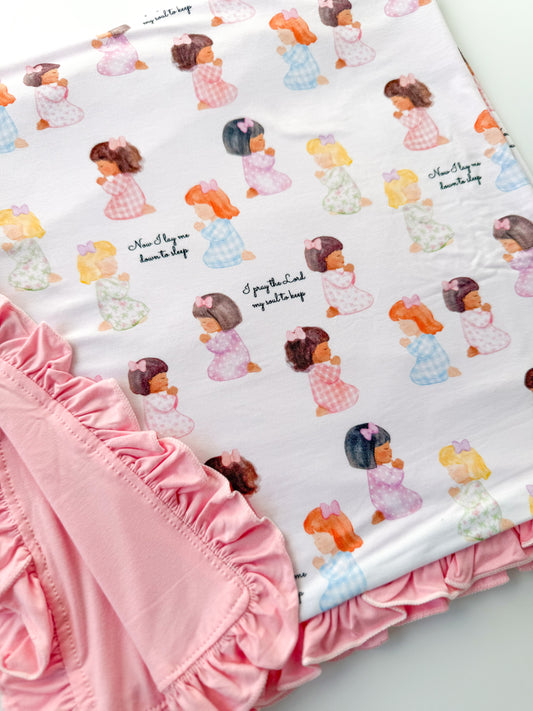 Bedtime Prayer Girl’s Bamboo Blanket