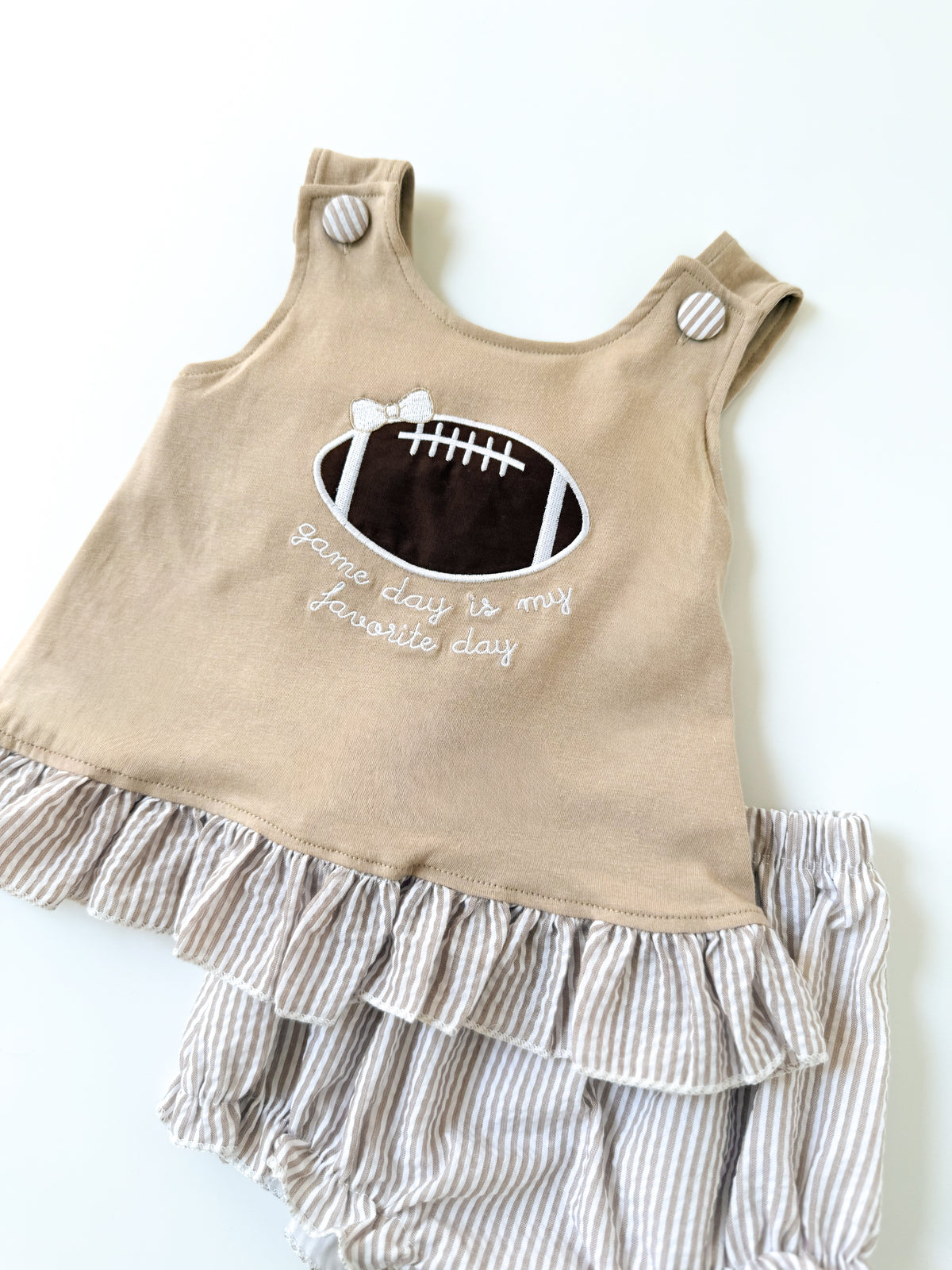 Seersucker Gameday Girl’s Diaper Set