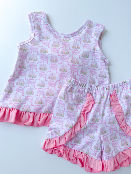 Pretty Pink Birthday Girl’s Short Set