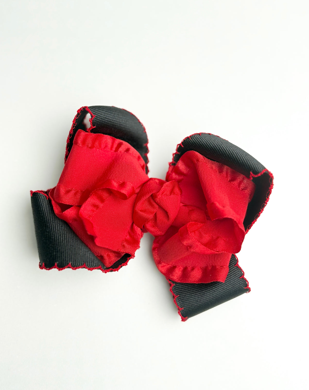 Red & Black Moonstitch Bow - Crowned with Grace