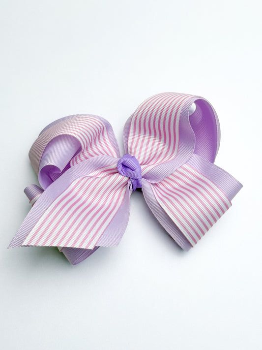 Purple & Pink Stripe HEADBAND Bow - Crowned with Grace