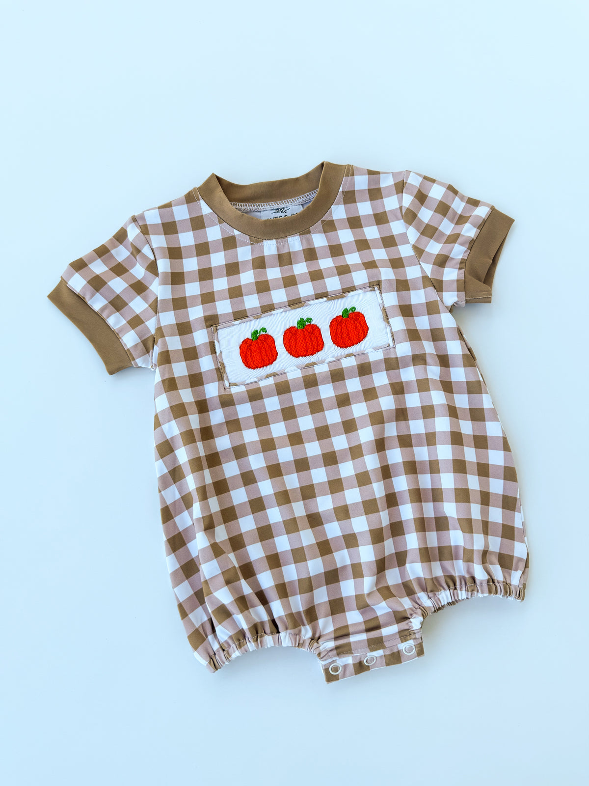 Gingham Pumpkins Boy's Bubble