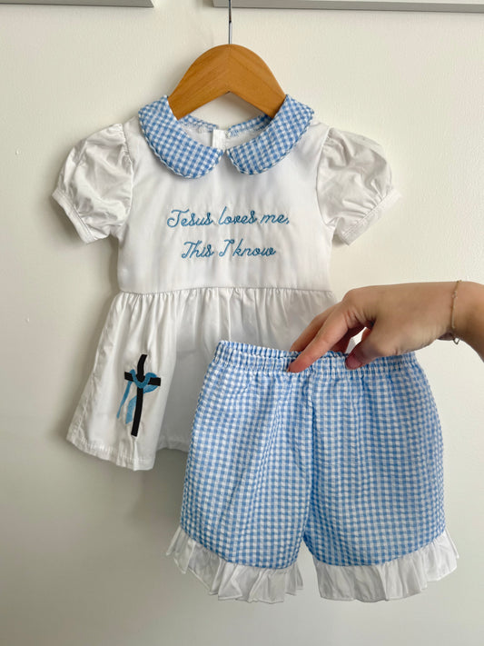 Jesus Loves Me Girl’s Short Set