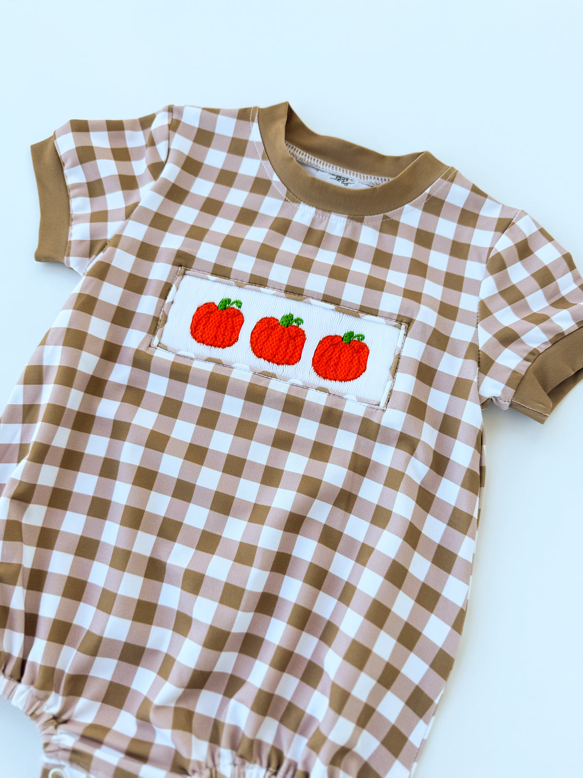Gingham Pumpkins Boy's Bubble