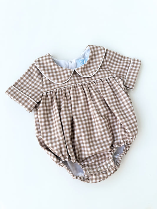 Classic Brown Gingham Boy's Bubble