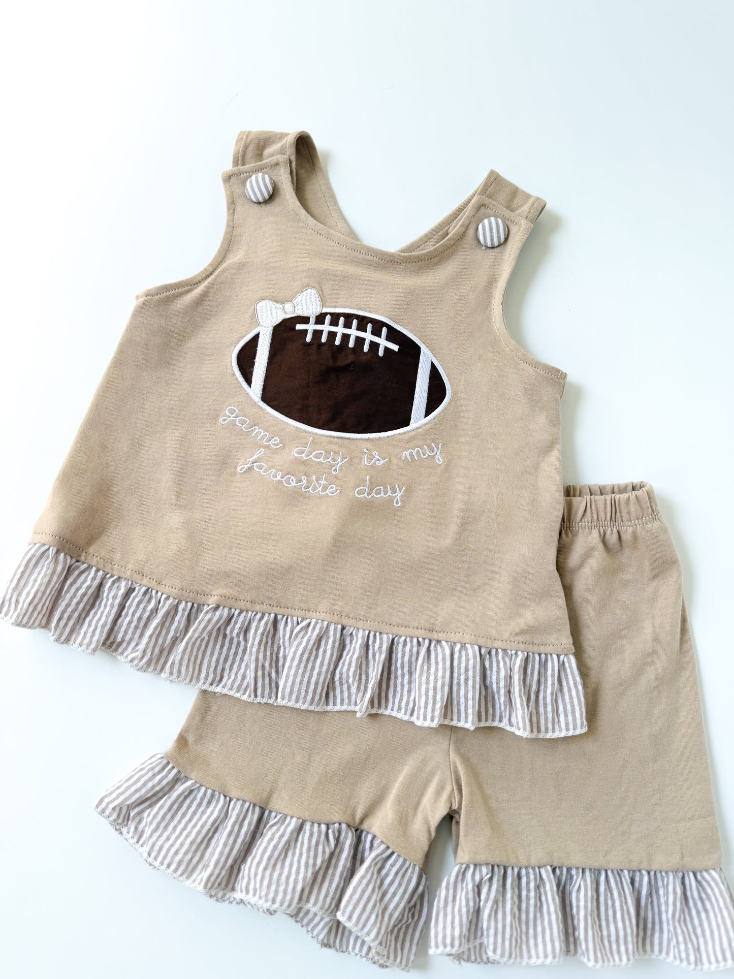 Seersucker Gameday Girl’s Short Set