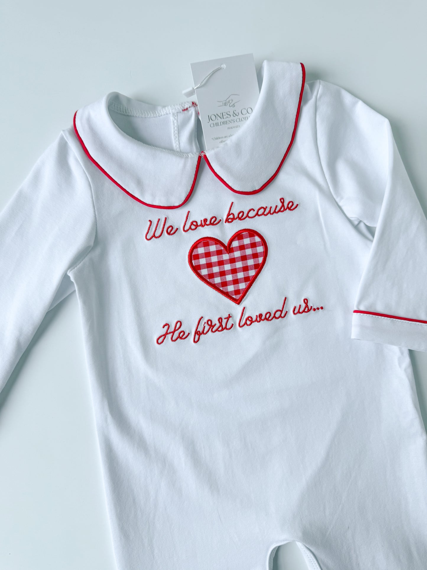 He first loved us Boy's Romper