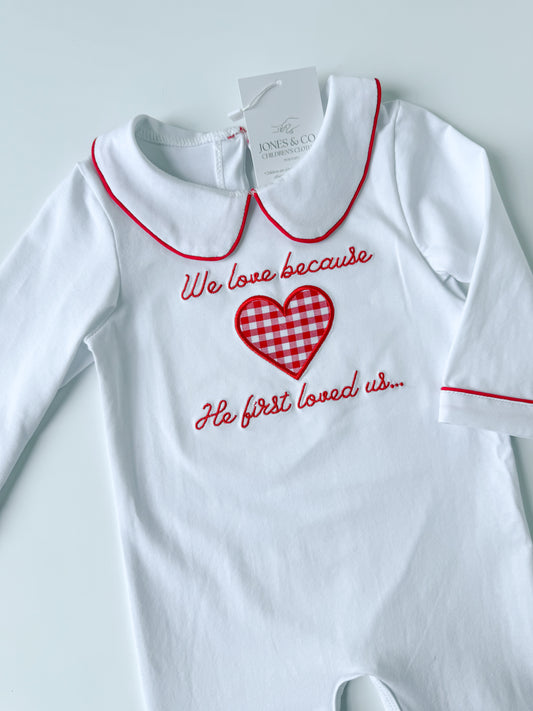 He first loved us Boy's Romper