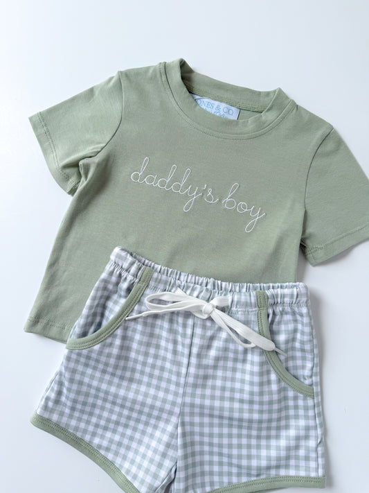 Daddy’s Boy Gingham Short Set