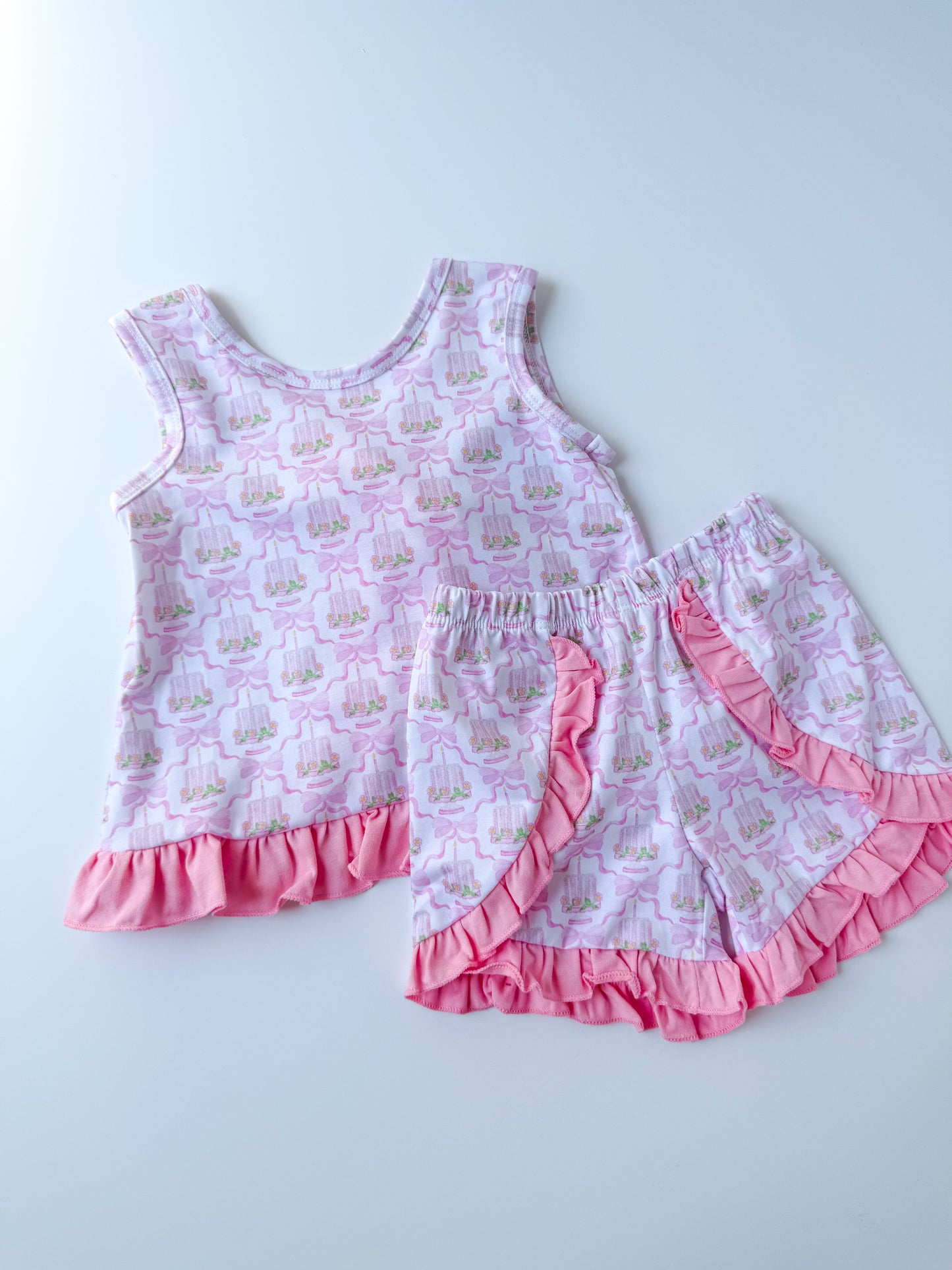 Pretty Pink Birthday Girl’s Short Set