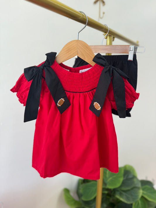 Red & Black Girls Bloomer Set
